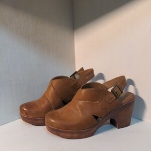 boc Brown Leather Women's Clogs